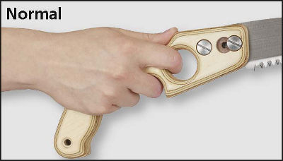 Normale Griffhaltung Normale Griffhaltung einer Japansäge