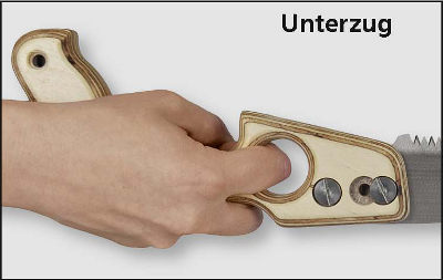Unterzug Griffhaltung Unterzug Griffhaltung einer Japansäge